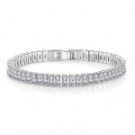 Bratara eleganta de mana BRM019AA Argintie cu cristale din zircon
